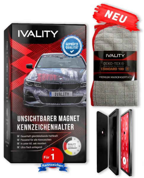 Magnetischer Kennzeichenhalter auf Stoßstange 1er Set für Alu Kennzeichen